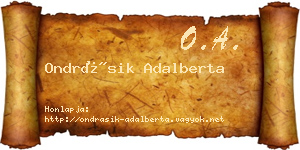 Ondrásik Adalberta névjegykártya